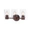 Westinghouse Fixture Wall 60W 3-Light Sylvestre Walnut CylIndoorical Clear Seeded Glass 6126500 - alternate 2